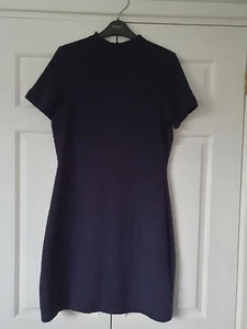 French Connection Dress Size 12 Navy Stretch Fitted Vgc - Picture 1 of 5