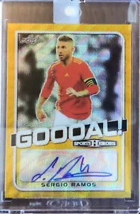 2018 Leaf Metal Sports Heroes Sergio Ramos Gold Auto España autógrafo 1/1 - Imagen 1 de 2