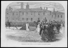 1866 Antique Print - LANCASHIRE Salford Barracks 39th Regiment New Colours (155)