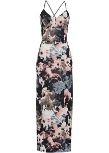 Kleid Gr 48/50 Schwarz Geblümt Damen-Dress Maxikleid Abendkleid Sommerkleid Neu* - Bild 1 von 1