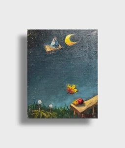 Oil painting Two Ukrainian painter Canvas Framed original primitive genre art - Picture 1 of 9