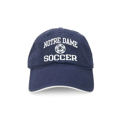 Boné Notre Dame Fighting Irish NCAA Adidas "Futebol" Azul Marinho Ajustável Pai Chapéu - Imagem 1 de 4