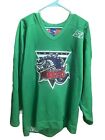 Maillot de hockey vintage authentique SP AHL Lowell Lock Monsters vert #19 taille 56