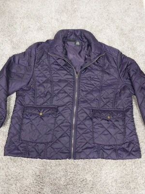 Jane Ashley Purple Puffer Jacket Size XL  Full Zip Fast Shipping EUC - Image 1 of 4