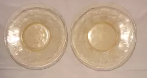 2 Depression Glass Yellow Anchor Hocking Ballerina 6" Bread/Dessert Plates VTG - Picture 1 of 13