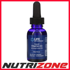 Life Extension Liquid Vitamin D3 50mcg (Mint) - 29 ml - Picture 1 of 14