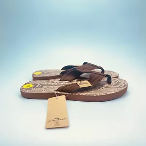 Quicksilver Dune Brown Tan Dune Open Toe Flip-Flops Slippers Men's Size 9 - Picture 1 of 6