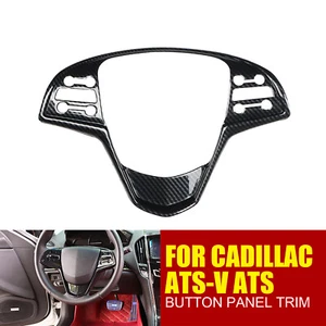 2013-19 New Carbon Fiber Steering Wheel For Cadillac ATS-V ATS Button Panel Trim - Picture 1 of 13