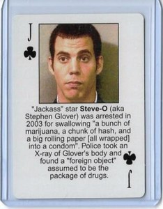 2003 STARZ BEHIND BARZ STEVE-O GLOVER PLAYING CARD ~ MUG SHOT ~ JACKASS ~ QTY