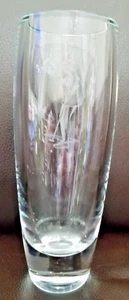 Vtg Skruf Sweden Crystal Art Glass VASE Artist Signed Etched Golf Player 8.8" - Picture 1 of 6