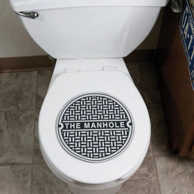 MAN CAVE Toilet Bowl Manhole Bathroom Sewer Cover ~ Big Mouth Inc