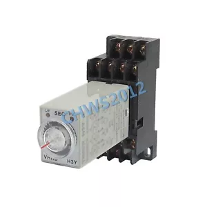 Time relay H3Y-4 silver point power-on delay AC220V/110V DC12V/24V with seat - Picture 1 of 3