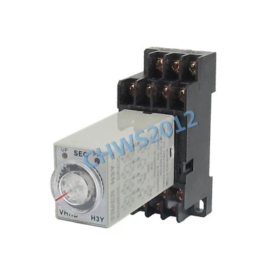 Time relay H3Y-4 silver point power-on delay AC220V/110V DC12V/24V with seat - Image 1 of 3