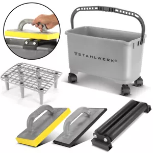 STAHLWERK 5 teiliges Fliesenwaschset Profi Fliesenleger Waschset 24 L Eimer - Bild 1 von 11