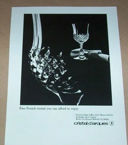 1982 print ad -Cristal d'Arques crystal glass Ancenis glassware Advertising page - Picture 1 of 1