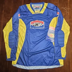 JT Racing Pro Tour MX Jersey Padded Long Sleeve BLUE YELLOW -XL- Mens NEW NWT - Bild 1 von 7