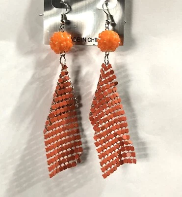Moda Joyería Naranja Y2K Malla Pendientes Colgantes Fiesta Playa (A)54 Foto 1 de 4