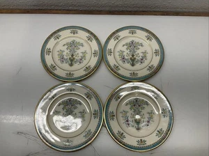 Set Of 4 Bread Plates Lenox Blue Tree Gold Trim & Backstamp Made in USA 6 1/4” - Picture 1 of 9
