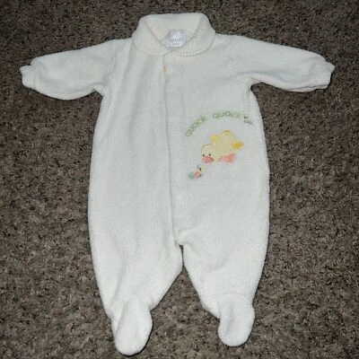 De colección Carters Pato Pies Dormir Blanco Terry Bebé Pato 0-3 Meses Foto 1 de 4