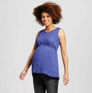 New Women's Maternity Clothes Top Rayon Blue Tunic Shirt NWT Size XS 