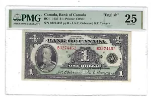 1935 Bank of Canada $1 Dollar  Bank Note BC-1 PMG VF 25  Prefix B - Picture 1 of 2