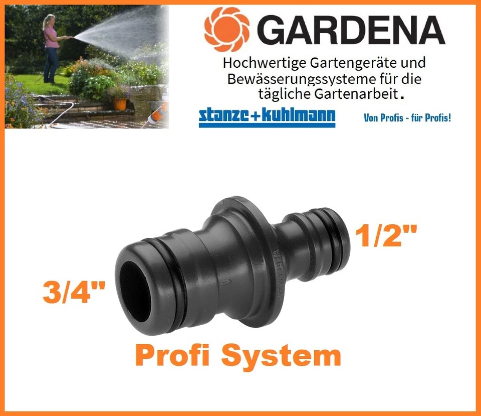 Gardena 2830-20 Profi System Kupplung Verbinder 1/2" auf 3/4" Reduzierkupplung - Bild 1 von 1