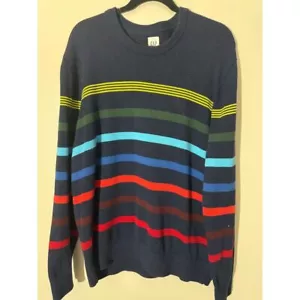 Suéter informal a rayas cuello redondo GAP para hombre multicolor arco iris XL - Imagen 1 de 4