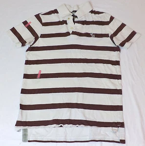 Abercrombie & Fitch S/S braun & weiß gestreift Knopfleiste Kragen Polo S L1005 - Bild 1 von 5