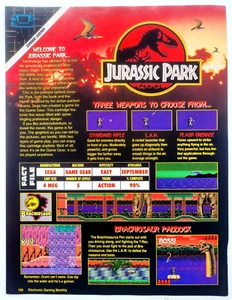 RARE! 1993 JURASSIC PARK Video Game - Promo Art PRINT AD / ARTICLE / REVIEW - Picture 1 of 1