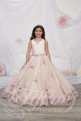 Tiffany Princess 13542 Rose Pink Stunning Girls Pageant Party Gown Dress sz 8 - Image 1 of 4