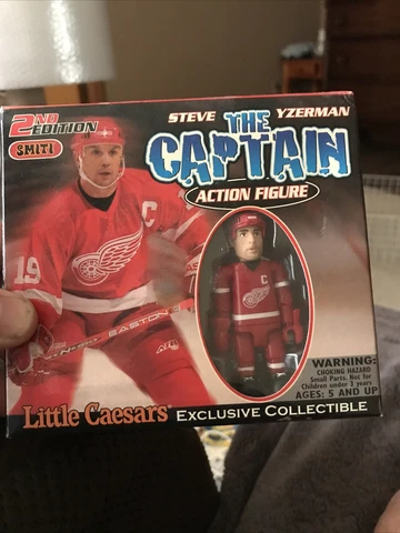 Steve Yzerman The Captain Action Figure,Detroit Red Wings Hockey,Little Caesars Cover