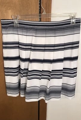 Vince Camuto womens knee length pleated lined skirt back zip blue white size 14 - Image 1 of 4