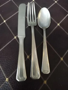 WM A Rogers Nickle Silver - 3 Piece  Child's Flatware Set - Marked - Picture 1 of 5