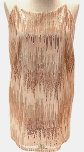 Camiseta sin mangas WHBM para mujer talla XLARGE malla adornada oro rosa lentejuelas nueva con etiquetas SH - Imagen 1 de 8