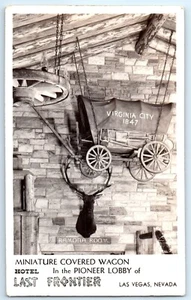 Las Vegas Last Frontier Hotel Lobby Covered Wagon Virginia City 1847 Postcard SS - Picture 1 of 2