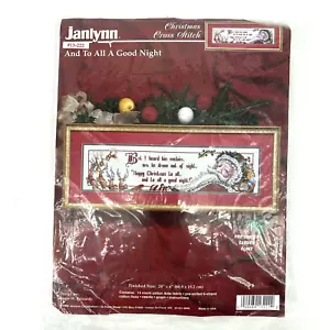 Janlynn Natale Punto Croce #13-222 Babbo Natale e a tutti una buona notte 1996 24”x6” - Foto 1 di 6