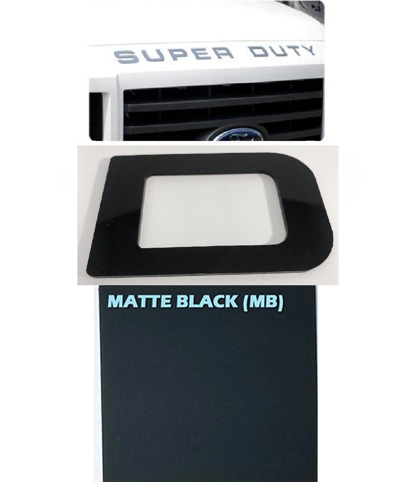 Matte Black Premium Hood Grille ABS Letters 2008-2016 Ford F250 Super Duty - Image 1 of 1