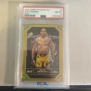 2024 Topps Chrome Alex Pereira Gold /50 PSA 8 - Picture 1 of 4
