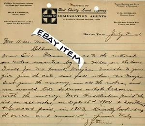 1906 Holland Texas J STEIN Santa Fe Railway BELL COUNTY W M Heitmann Bartlett TX - Picture 1 of 1