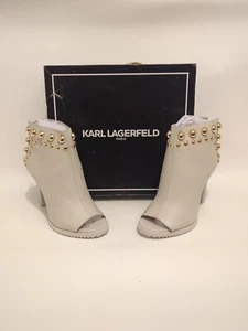 KARL LAGERFELD PARIS Women's Bonnie Dress Booties size 7 New in Box White - Picture 1 of 7