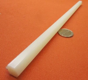 Nylon 6/6 Natural Tint Hex Rod 1/2" (.500") Hex x 12" Length - Picture 1 of 15