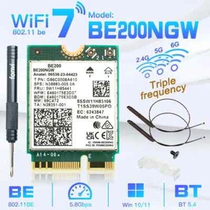 WiFi 7 for Intel BE200 Network Card Bluetooth 5.4 Tri Band 2.4/5/6GHz 8774Mbps - Picture 1 of 18