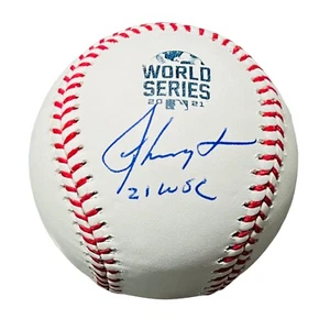 RON WASHINGTON ATLANTA BRAVES SIGNED 2021 WORLD SERIES BASEBALL BECKETT COA - Picture 1 of 2