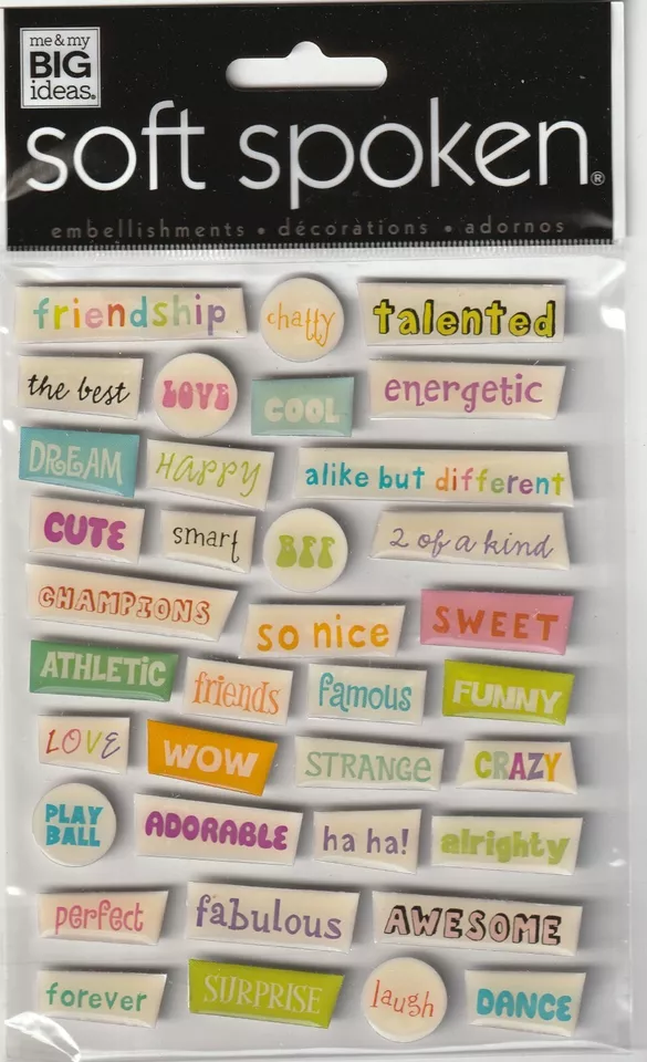 MAMBI Soft Spoken 3D stickers FRIENDSHIP PEBBLES Theme 94629 Fast FREE Ship! - Image 1 of 1