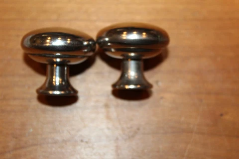 Two 1-1/4" Amerock Round Chrome Drawer / Cabinet Pulls H-7 Cover