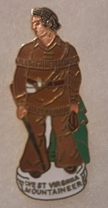 Vintage West Virginia WV Mountaineer Lapel Pin Tie Tack Pinback Lanyard @@ - Picture 1 of 5