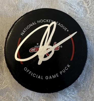 John Carlson Autographed Signed Washington Capitals NHL Game Puck Beckett COA - Image 1 of 2
