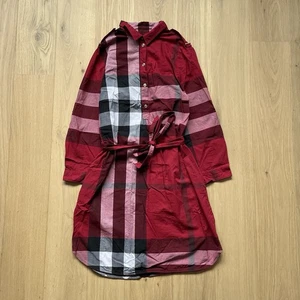 Burberry Nova Check Plaid Popover Shirt Dress Midi Kelsey Parade Red Belted UK 8 - Picture 1 of 6