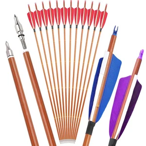 30" Carbon Arrows 4" Turkey Feather SP500 Archery Recurve Compound Bow Hunting - Picture 1 of 30