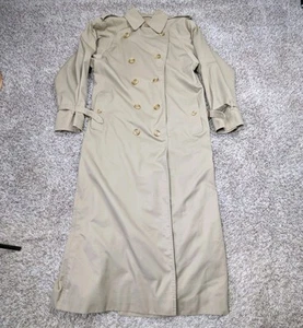 Vintage Burberry Trench Coat Women's S Beige Double Breasted Nova Check Lining - Picture 1 of 12